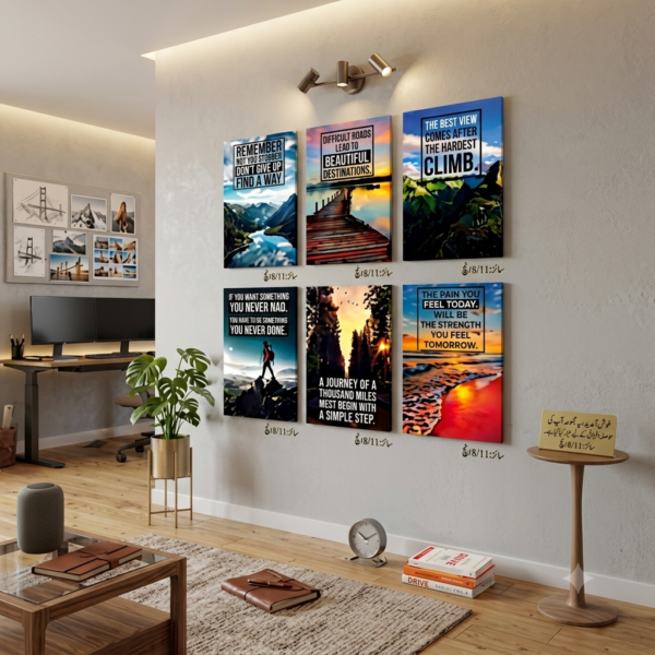Set of 6 Motivational Phototile frame Wall Art