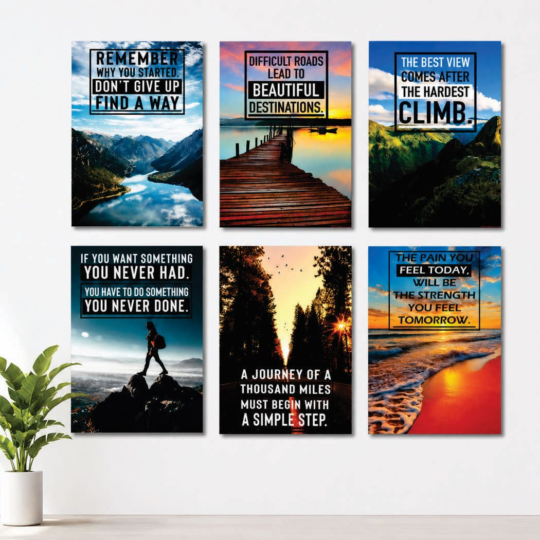 Set of 6 Motivational Phototile frame Wall Art - Image 2