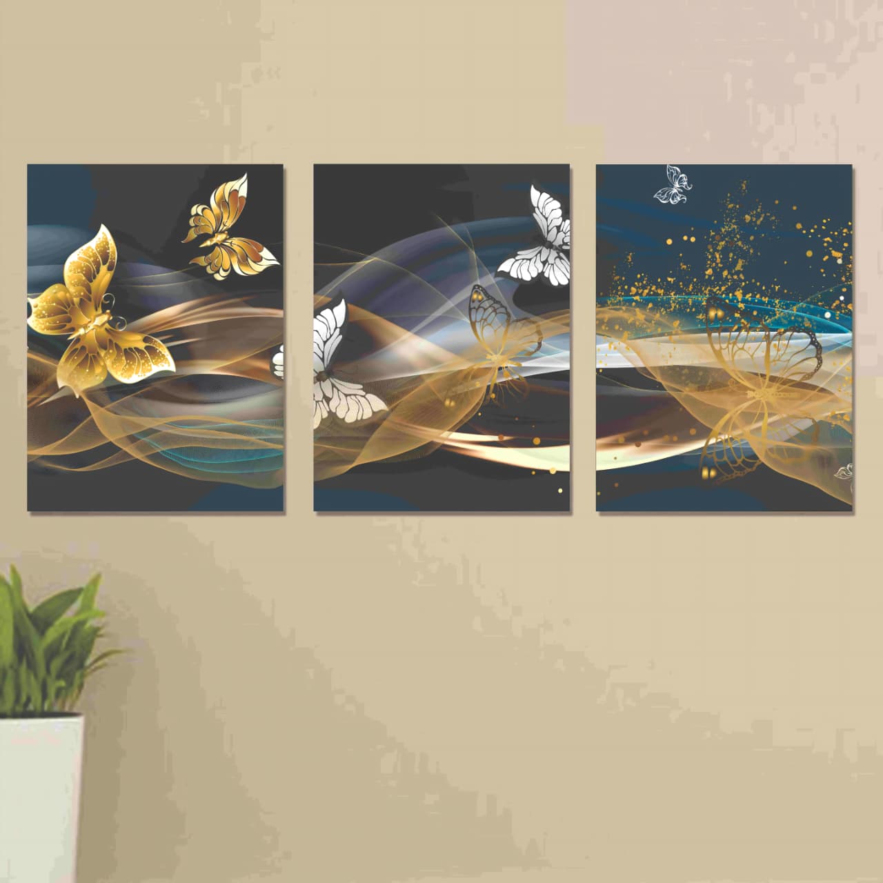 Set of 3 Wall Art Wooden Phototile Frames