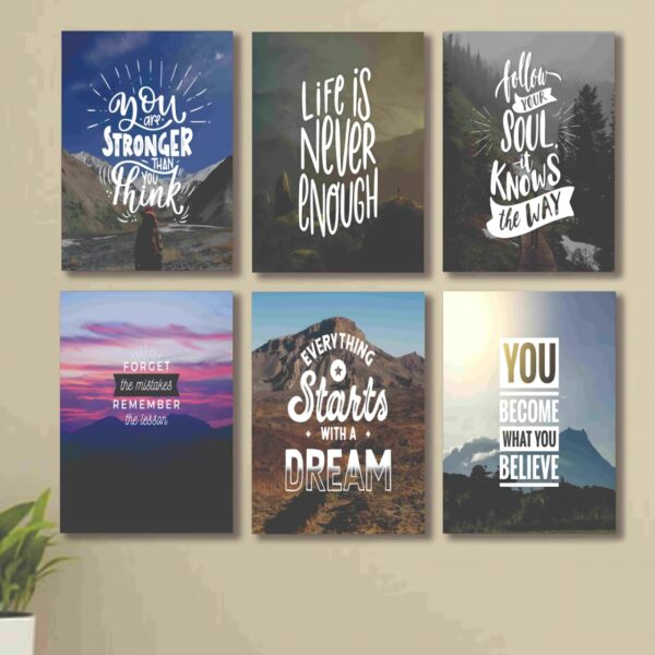 Set of 6 Wall Art Wooden Phototile Frames for Wall Decor.