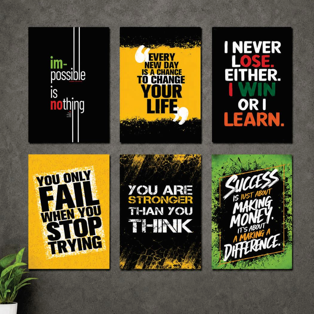 Set of 6 Motivational Phototile frame Wall Art - Image 2