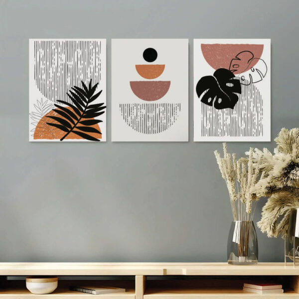 Set of 3 Premium Wall Art Photo Tiles – Modern Home Decor Sets 8x11 | With Frame