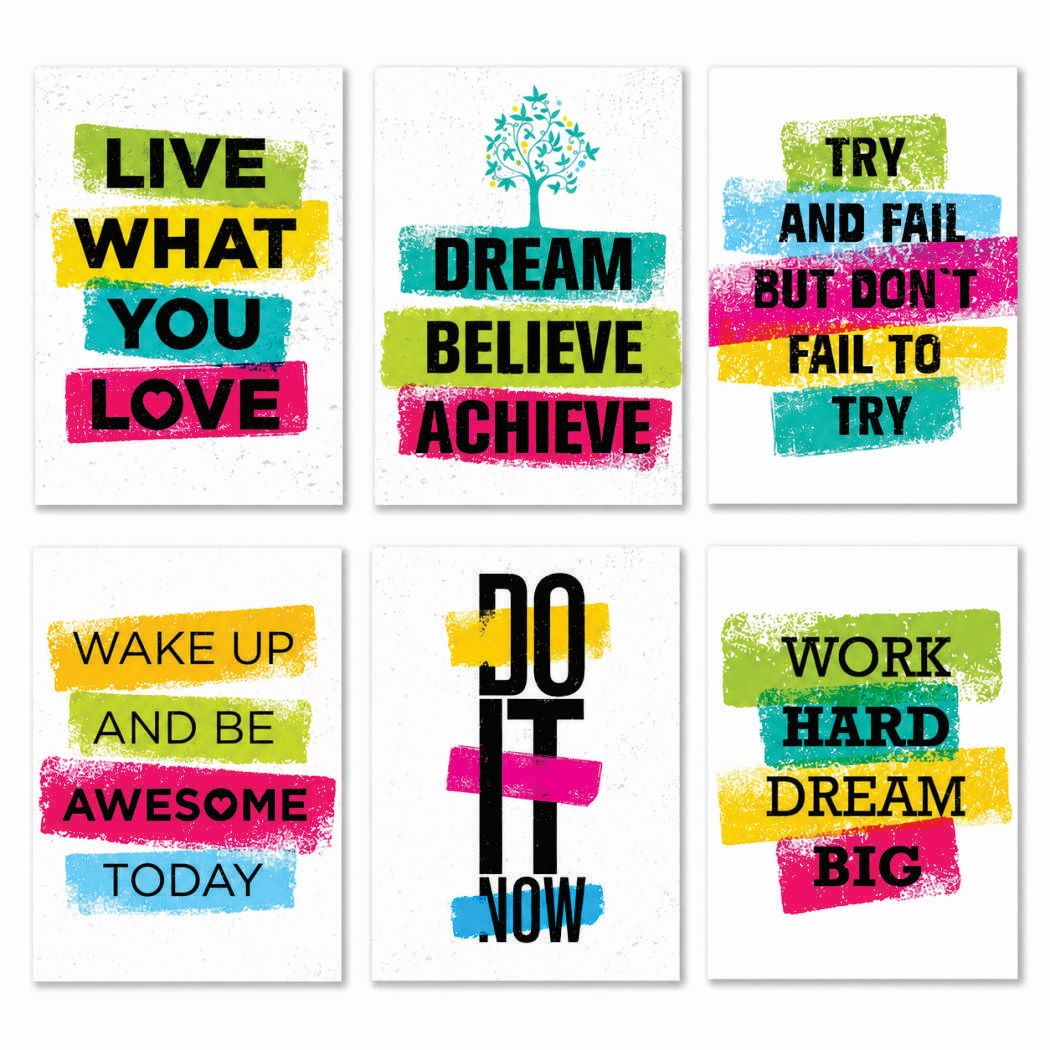 Set of 6 Motivational Phototile frame Wall Art - Image 2